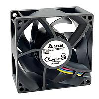 Delta Electronics, Inc. QFR0812MJ-00P0 Axial DC Axial Fan, 80x80x25.4mm, 12VDC, 49.1CFM, 2.4W, 43.5dBA, 4500RPM, Tach/PWM
