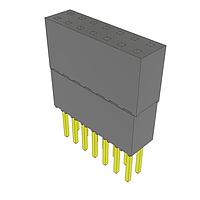 Samtec ESQ-107-34-G-D Sockets Elevated Socket Strip, 0.100" Pitch