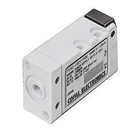 Nidec Components PS40-102V-NAR Pressure Switches 0 ~ - 100 kPa, gauge vacuum version, 1 switch output w/adjustable hysteresis and analog output NPN open collector, non-corrosive gases, R 1/8 male screw pressure port, cable lead