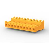 AMP Connectors - TE Connectivity 4-644465-0 Receptacle Housing FEED THRU W TAB 10P L.R. orange 18 AWG