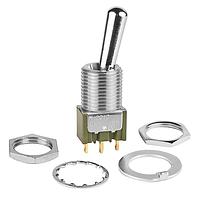 NKK Switches M2012B2B1G01 Toggle Switches ON-ON .689 LRG BAT 12MM BSHNG SLDR LUG
