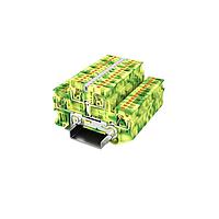Amphenol Anytek APTD152PEYG00G DIN Rail Terminal Block APT 1.5mm2/2*2 PE YG Ground terminalDouble layer , 1in-1out/each layer  Yellow-Green