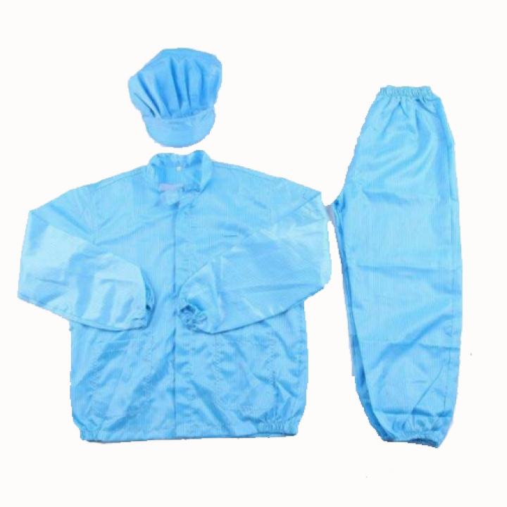 Anti-static and cleanroom clothing for coats, jackets, smocks, and pants