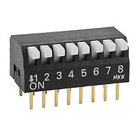 NKK Switches JS0308PP4 DIP Switches 8 POS PIANO DIP PC 25mA