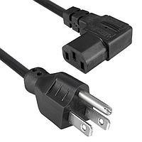 Qualtek Electronics 313010-01 AC Power Cord SJT, 3X16 BLK 6.56" R/A 125V 10A