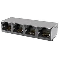 Amphenol Commercial Products RJE594886401 Connectors Standard Profile CAT6 RJ45 - 4 Port without LED, Shielded without EMI Tabs