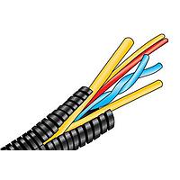 Alpha Wire 492150 BK007 Flexible, Convoluted, Split 1.5 inch I.D. Convoluted Slit Loom Polyethylene 50 ft Spool - Black