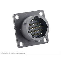 Eaton Souriau-Sunbank UTSX014D18PX Receptacles Square flange receptacle, without backshell, with 18 male PCB contacts, IP68/69K in unmated conditions, keying X