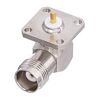 Radiall R143654000 Panel Receptacles TNC / RIGHT ANGLE JACK RECEPTACLE SQUARE FLANGE WITH SOLDER POT CONTACT