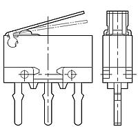 Panasonic Industrial Devices AV442461 Ultraminiature SPDT 0.1A, Hinge Lever, PCB