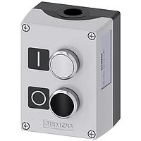 SIEMENS 3SU18520AC002AB1 Pushbutton ENC METAL, 2-PUSHBUTTONS, WHITE, BLACK