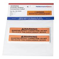 HellermannTyton 596-00668 Solar Label Solar Label, WARNING INVERTER OUTPUTOVERCURRENT DEVICE, 4.12" x .75", VL, Orange, 10/pkg