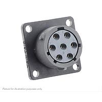 Eaton Souriau-Sunbank UTSX014E7S Receptacles Square flange receptacle, without backshell, with 7 female solder contacts, IP68/69K in unmated conditions