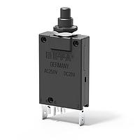 E-T-A Circuit Breakers 2-6400-IG8-L10-SI-1.2A Thermal Overcurrent Single pole thermal circuit breakers with push-to-reset, tease-free, trip-free, snap action mechanism (R type TO CBE to EN 60934). Featuring auxiliary contacts (1 x N/C; 1 x N/O) as standard. Options include an additional unprotected circuit tap (-A3