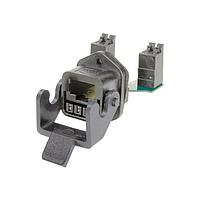 HARTING 09452251761 Headers & Wire Housings Han 3A RJ45 Cat6 8wire + 4power Hybrid in Black Plastic Housing, Panel Feed Through (without the RJ45 insert - for use with HIFF module bought separate)