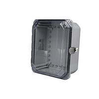 Bud Industries DPH-28710-C NEMA/IP Rated Clear hinged cover IP68 N6P PC Enlc with Adj. panel height (11 x 9 x 5.7)