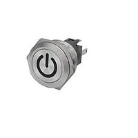 EAO 82-4152.1135 Anti-Vandal 82-4152.1135.Illuminated pushbutton.momentary.16 mm.stainless steel.flush/flat.ring.green.110 V.screw terminal