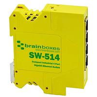 Brainboxes SW-514 Unmanaged Ethernet Switches Ethernet  4 Port Gigabit Switch Ind tem range -40F to +176F