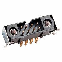 Harwin M80-5S21042MQ Shrouded 05+05 WAY MALE SMT HORIZ W/STR