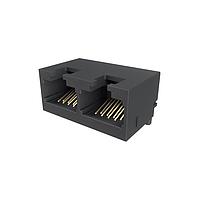 Amphenol Commercial Products RJE3B2880102N Modular Jack Modular Jack - 2P 8P8C, RA, CAT6, SMT, Single Port,without shield, With Housing Pegs, No LEDs