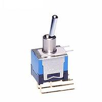 NKK Switches D22029V PCB Mount Miniature Toggles DPDT ON-OFF(ON)0.4VA VERTICAL W/BRKT