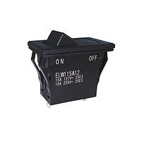 Nidec Components ELW115A12 Sealed Miniature Rocker SPST ON-OFF ROCKER SWITCH, 15A a. V, SNAP-IN PANEL MOUNT, SOLDER LUG TERMINALS