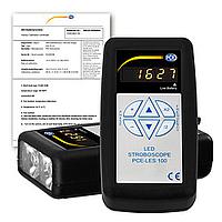 PCE LES 100-ICA LED-Stroboscope (0~99.990rpm;1.666 Hz, incl. ISO Calibration Certificate)