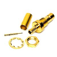 Radiall R114313000 Connectors SMB / STRAIGHT BULKHEAD JACK FRONT MOUNT CRIMP TYPE - CABLE 2.6/50+75 S