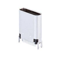 Same Sky (formerly CUI Devices) UJ32-C-V-G-FMT-4-P24 USB Type C Type C, 3.2, Vertical, Gold plated 3u, F Splint Mount, PCB 1.0mm ,24 pin, EMI