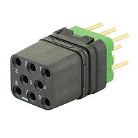 Eaton Souriau-Sunbank 8MQ2M0816UN046 Modular Connectors - Push Pull MQuick module, unsealed, with female straight PCB contacts, tin lead plated