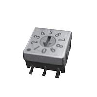 Nidec Components SMR7016C-1E Rotary Switches 16 POS Real Coded DIP Rotary switch, 1 A @ 20mV DC, Flush Actuator, Upright Gull Wing SMD term