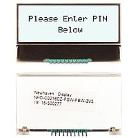 Newhaven Display NHD-C0216CZ-FSW-FBW-3V3 COG LCD Character Display Modules FSTN (+) Transfl 41.4 x 24.3 x 4.0