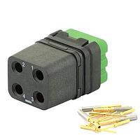 Eaton Souriau-Sunbank 8MQ2M0412SB Modular Connectors - Push Pull MQuick module, unsealed, with female crimp contacts