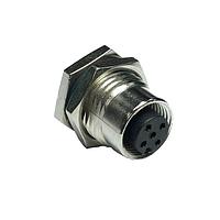 Amphenol LTW M12A-08PFFS-SF8001 Circular Metric Connectors M12 Circular Metric Connector, A Code, Metal, 2A, 08 pins, Female Connector, Female Contact, Hexagonal, PG9, Screw Thread, Solder, Receptacle, Front Fastened, Panel Thickness 4.5, IP68 / IP69K