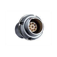 Amphenol LTW FLBC-02EEMP-JCK-001 Circular Push Pull Connectors FLOS, B Series C Size, Metal, 15A, 02 pins, Female Connector, Male Contact, Circular, Push Pull, Solder, Receptacle, Front Fastened, Panel Thickness 6, IP50