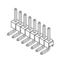 Amphenol Commercial Products G801LQ303018BEU Headers & Wire Housings Pin Header 2.54mm Pitch R/A DIP,1x5Pin,FULL G/F,LCP,6.0mm*2.54mm*2.1mm,Removed#4Pos