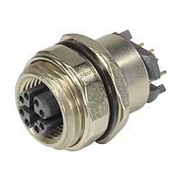 HARTING 21033812804 Straight M12 CAT6a receptacle straight rear mount