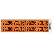 HellermannTyton 596-00929 Labels Voltage Marker, 1.125" x 4.25", 120/208 Volts, Vinyl, Orange, 4/card, 50 cards/pkg