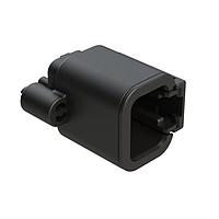 Amphenol SINE Systems ATP04-2P-BM01 Connectors 2 Position, PCB Receptacle, Pin, Board Mount, 180 Straight, Snap-Fit, Gold Contact Plated, No Potting, Black