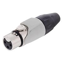 Amphenol Audio AX3F8M Cable Connectors 3 pole Socket F Plug AX XLR Audio Cable Conn Satin Nickel w/ Grey Marking Sleeve