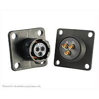 Eaton Souriau-Sunbank UTS08E3SX Receptacles Plastic square flange receptacle, without backshell, with 3 female solder contacts, IP68/69K in unmated conditions, keying X