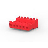 AMP Connectors - TE Connectivity 3-644467-6 Receptacle Assembly FEED THRU W TAB 6P L.R. red 22 AWG