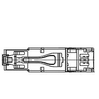Amphenol Commercial Products DRP10188520011 Connectors Plug, Cat6A, Industrial RJ45,  straight , thermoplastic, 22-23 AWG,  50u"gold , with cover