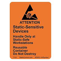 SCS 7101 ESD Attention, Reusable REUSABLE ORG/BLK 500 PER ROLL