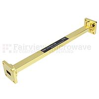 Fairview SMF-51S001-09 WR-51 waveguide section 9 inch long straight, instrumented grade with UBR180 flange in frequency range 15 GHz to 22 GHz