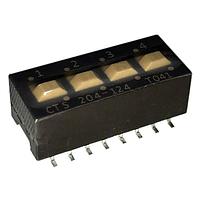 CTS Electronic Components 204-124ST DIP Switches 4 switch sections SPDT