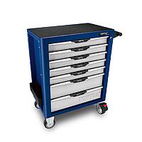 TOPTUL GE-28210 W/7-Drawer Tool Trolley (282 pcs; Blue)