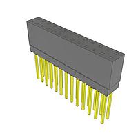 Samtec ESQ-113-14-G-D Sockets Elevated Socket Strip, 0.100" Pitch