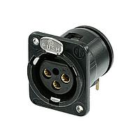 NEUTRIK NC3FDM3-H-B Receptacles 3P FEM PCBH RECEPT BLK/GOLD M3 MNT HOLE