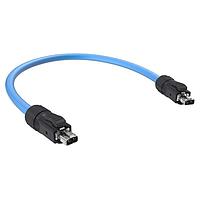 Amphenol Commercial Products MSPEC2L0B3010 Ethernet Cables / Networking Cables SPE Cable Assembly, IP20 Plug to IP20 Plug, 0.3m